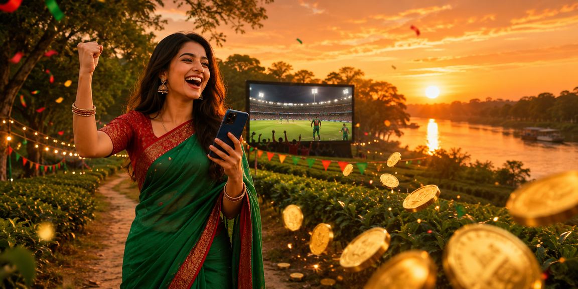 খুলনায় লাল-সবুজ থিমে ক্রিকেট ম্যাচে বেটিং করছেন একজন ব্যবহারকারী